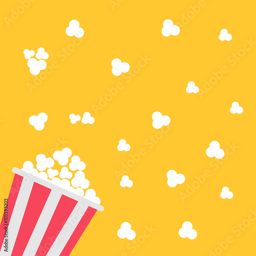 Popcorn bag. Cinema icon in flat design style.