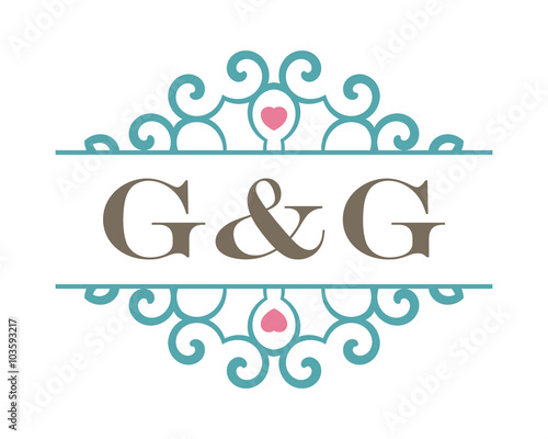 G&G initial ornament wedding logo