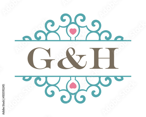 G&H initial ornament wedding logo