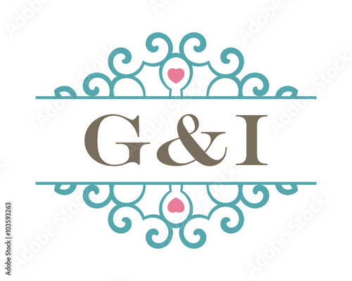 G&I initial ornament wedding logo