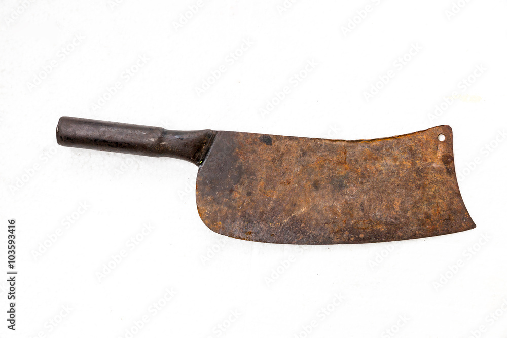 The old knife on white background The old knife on white background