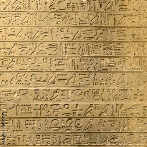 Ancient egyptian hieroglyphs on the wall