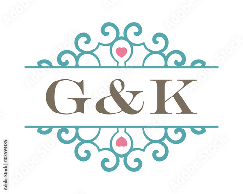 G&K initial ornament wedding logo