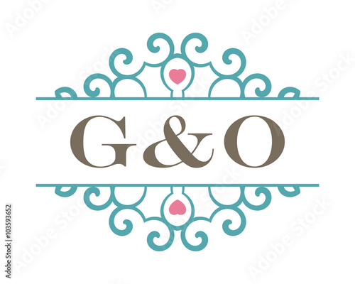 G&O initial ornament wedding logo