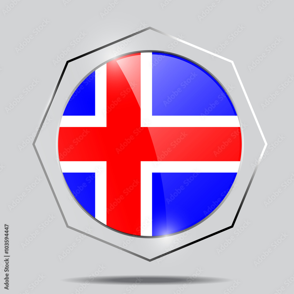 Fototapeta premium Button Flag of Iceland