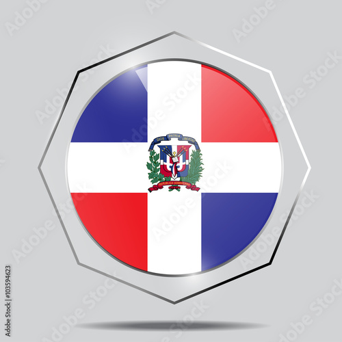 Button Flag of the Dominican Republic