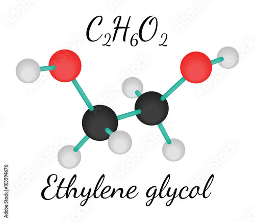 C2H6O2 ethylene glycol molecule