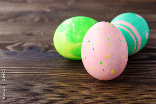 Wallpaper Mural Easter eggs on wooden background Torontodigital.ca