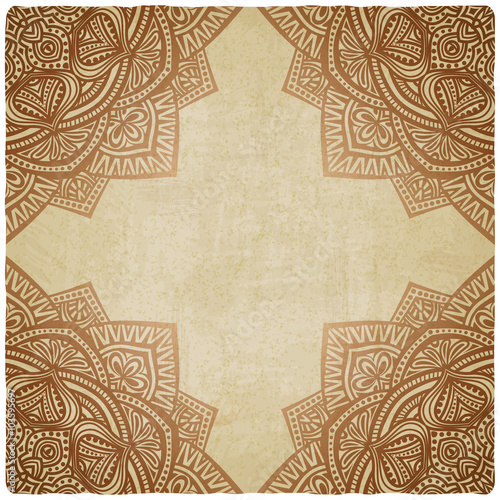brown corner pattern grunge paper background