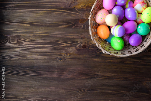 Wallpaper Mural Easter eggs on wooden background Torontodigital.ca