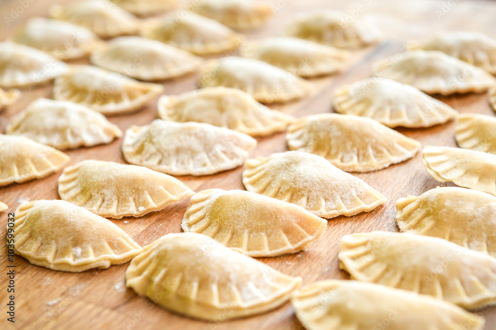 Making of homemade dumplings pastry tortellini or ravioli Making of homemade dumplings pastry tortellini or ravioli