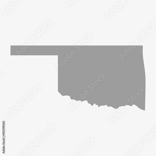 Map the State of Oklahoma in gray on a white background