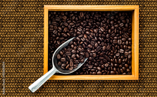 Coffee beans in printers box, include path for change background.