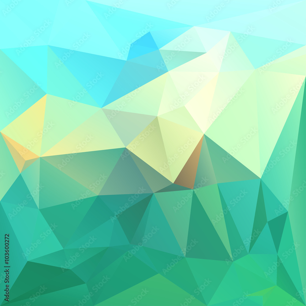 Polygonal mosaic background in blue, green and yellow colors. Polygonal mosaic background in blue, green and yellow colors.