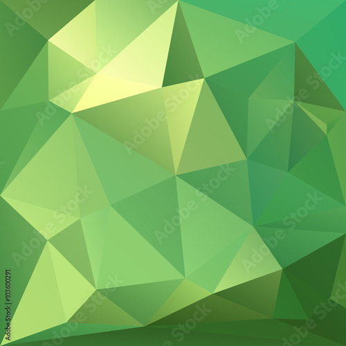Polygonal mosaic background in green and yellow colors.