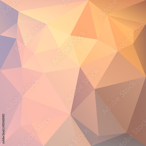 Polygonal mosaic background in yellow  brown  beige and pink col