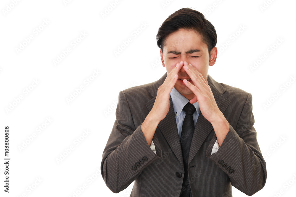 風邪に罹患した男性