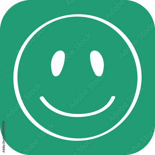 Handgezeichnetes Smiley-Icon mit grünem Hintergrund