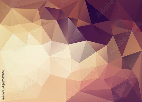 Polygonal mosaic background in brown  orange and pink colors.