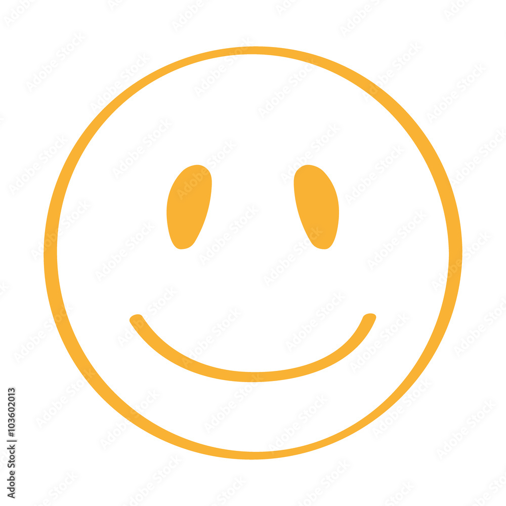 Handgezeichnetes Smiley-Icon in orange Handgezeichnetes Smiley-Icon in orange