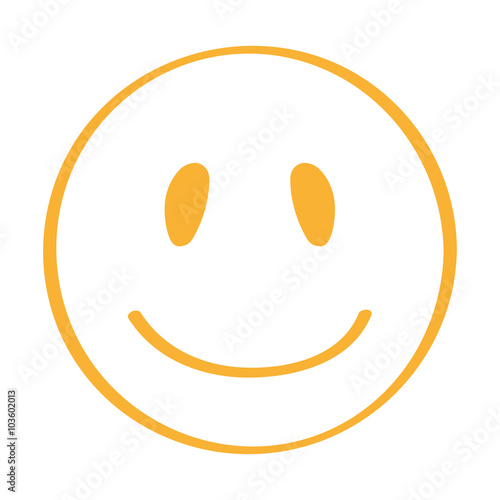 Handgezeichnetes Smiley-Icon in orange