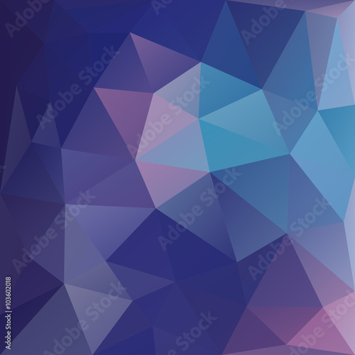 Polygonal mosaic background in blue  violet and pink colors.