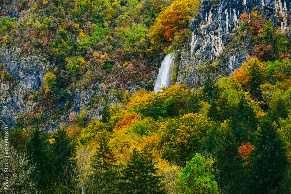 Amazing view of Slovenian forests with waterfall near Bled, Slovenia. Amazing view of Slovenian forests with waterfall near Bled, Slovenia.