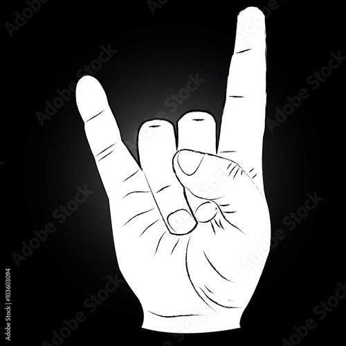 hand rock vector.