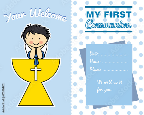 Boy First Communion card