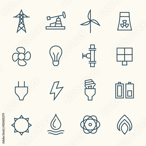 Energy line icons