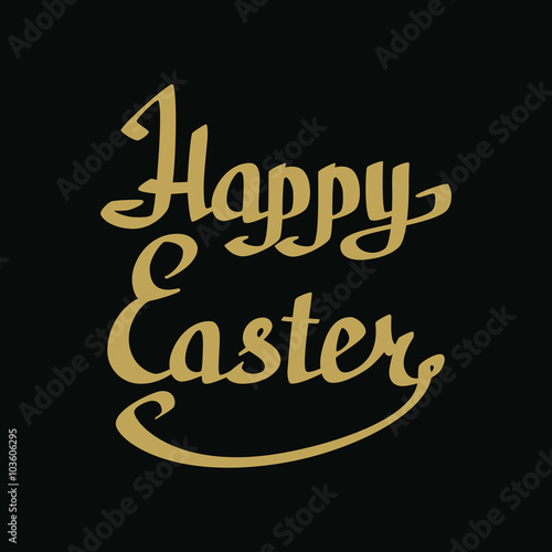 Happy Easter golden lettering.