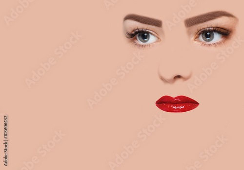 The conceptual image with red lips
