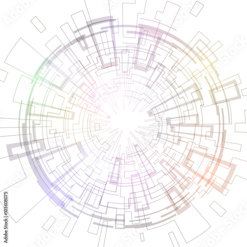 concentration and rotation, abstract image, vector illustration