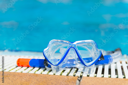 Diving equipment at swimming pool