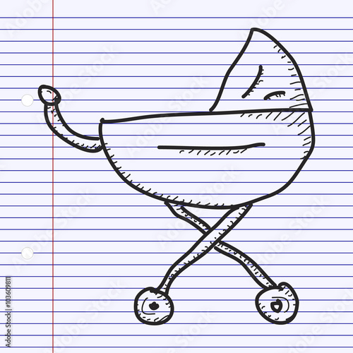 Simple doodle of a pram