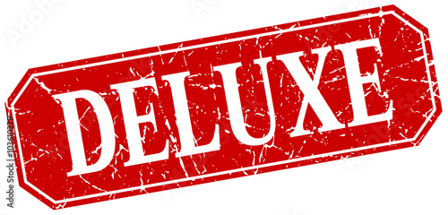 deluxe red square vintage grunge isolated sign