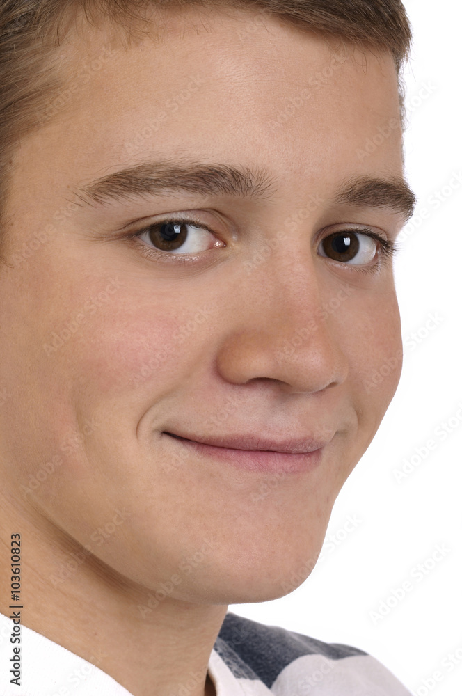 Smiling handsome young man close-up Smiling handsome young man close-up