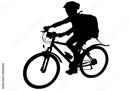 Sport man whit bike on white background