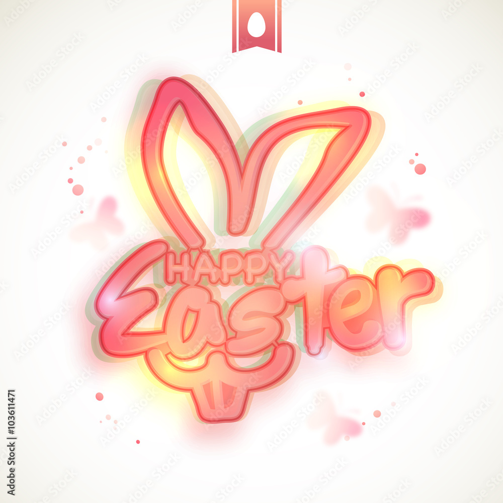 Creative text for Happy Easter celebration.