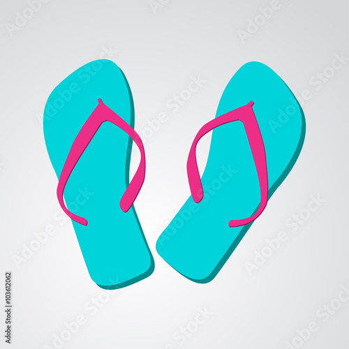 Icono plano chanclas color en fondo degradado