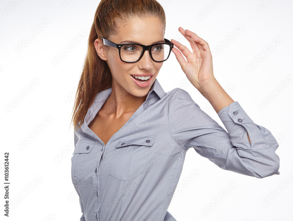 business woman in glasses