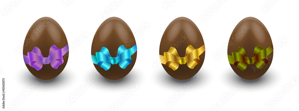 chocolate eggs with bow chocolate eggs with bow