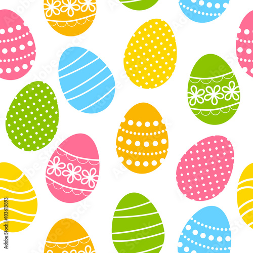 Seamless pattern with color Easter eggs