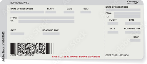 Vector illustration of airline boarding pass