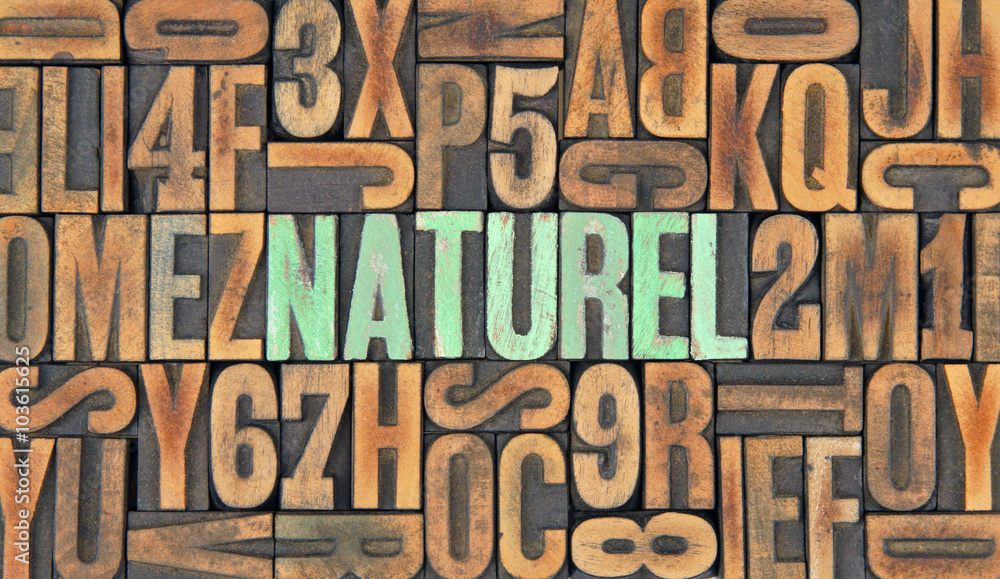 Naturel / caracteres d'imprimerie en bois Naturel / caracteres d'imprimerie en bois