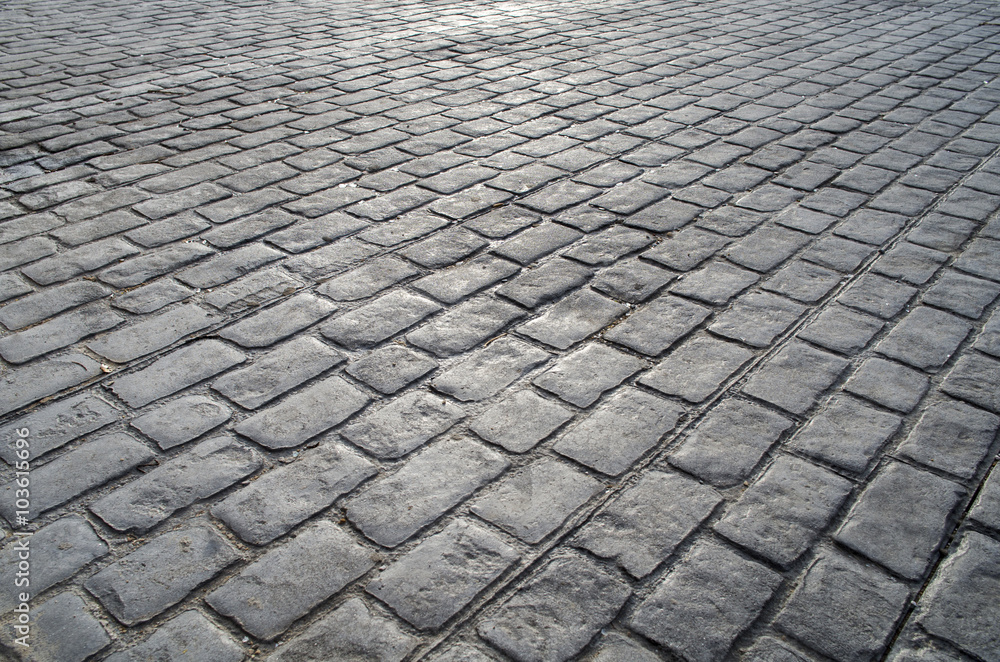 old road paved with granite stones