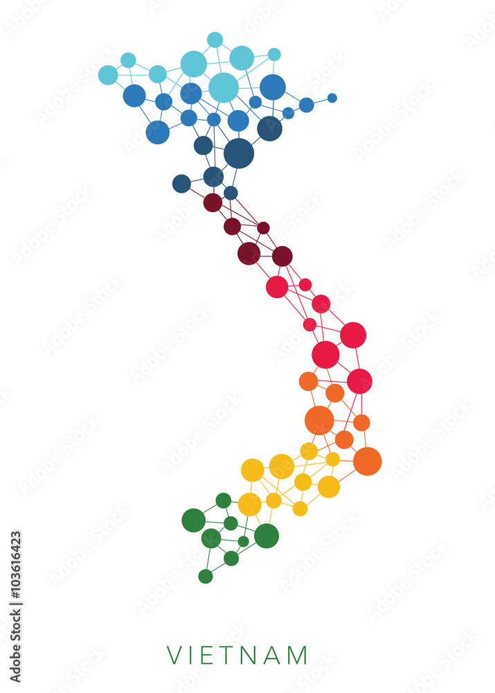 dotted texture Vietnam vector background 