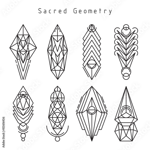 Vector linear sacred emblems