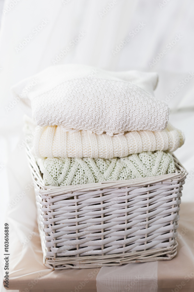 Obraz premium Stacked wool sweaters
