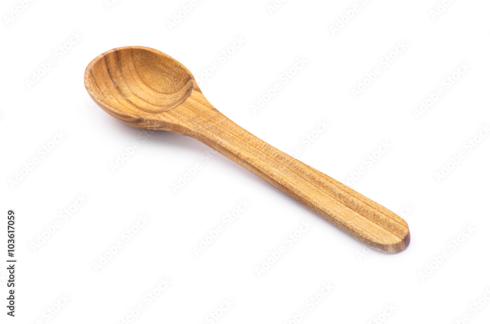 Wood spoon on white background Wood spoon on white background
